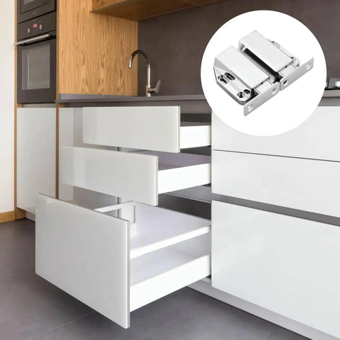 Push To Open Magnetic Door Latch for glass cabinets and double doors, zinc alloy, chrome finish, dual magnets in kitchen use.