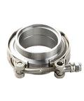 2.25 Inch Self Aligning V Band Clamp Kit with 2.25 Inch Stainless V Band Clamp and CNC Billet Mild Steel Flanges Universal Turbo Exhaust Connection