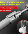 Premium 2-In-1 Internal And External Pipe Threading Tool Kit For Diy Plumbing Repairs with tungsten steel cutter on PVC pipe.