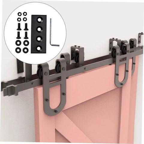 Durable Track Bracket Connector for Barn Door Track No Fuss Easy Install Flat Mending Repair Plate Carbon Steel Joint Plate