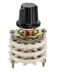 3 Pole 4 Position Rotary Switch With Knob Band Selector 3 Deck 15 Contacts Panel Mount 9.7mm Hole 6mm Shaft for DIY electronics