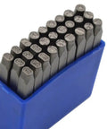 Heavy Duty Tough As Nails Carbon Steel Hand Stamp Set 3 By 32 2 5mm with numbers and symbols in blue case for metal stamping