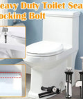 Heavy Duty Toilet Seat Fastener Kit With 304 Stainless Steel Locking Bolts Replacement Hardware For Easy Install Screws With Washers And Nuts Anti Wobble Design Rust Resistant 2 Pack on white toilet