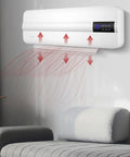 Wall Mounted Bathroom Heater And Waterproof Air Conditioning Fan Providing Snappy Heat And Quick Cool Down With Zero Hassle Remote Operation clear digital readouts and air flow.