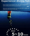 Diver using Mini 0.5L Scuba Tank Portable Underwater Breathing System For 5 To 10 Minute Dives Durable 6061 Aluminum Spare Air Cylinder
