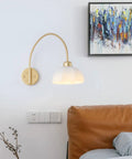 Modern Led Wall Sconce Adjustable Iron Bedside Lamp With E26 E27 Base Sleek Nordic Design Chill Ambient Glow Vibe Up Your Living Room Bedroom Layout Today on a white wall with a gold finish.