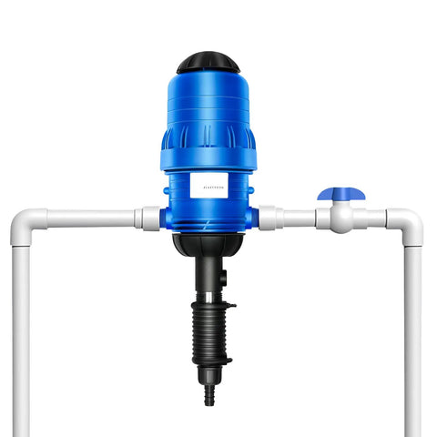 Adjustable Water Powered Fertilizer Injector For Drip Irrigation 0.4 Percent To 4 Percent Flow Rate High Efficiency Dosing Pump 5.28 To 660.43 GPH Durable Plastic Fertilizer Distributor For Farm Grade Garden Grow Tent Industry Use