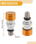 2 Pack M5x0.8 Universal Motorcycle Fork Bleeder Screws For Dirt Bikes And Motocross Air Bleeder Valve Heavy Duty Metal Orange Hardware