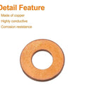 Heavy Duty Flat Copper Washers Set With Nuts And Bolts For Universal Oil Sump Plug Drain Seals Heat Resistant Ring Gaskets copper washer