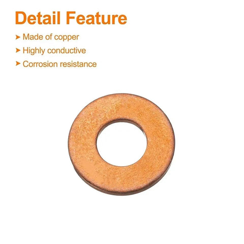 Heavy Duty Flat Copper Washers Set With Nuts And Bolts For Universal Oil Sump Plug Drain Seals Heat Resistant Ring Gaskets copper washer