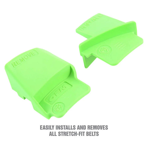 Stretch Belt Remover And Installer Set For Serpentine And Timing Belts, two green fiberglass composite tools on white background