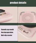 Smart Coffee Mug Warmer With Three Temperature Settings Keeps Your Mug Rocking Hot And Comfy Through The Daily Grind showing pink electric heater plate features.