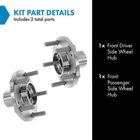 Two Piece Front Wheel Hub Assembly Kit For Driver And Passenger Sides Fits 2005 2010 Kia Sportage 2004 2006 Kia Amanti 2001 2006 Hyundai Santa Fe 2005 2009 Hyundai Tucson with driver and passenger hubs
