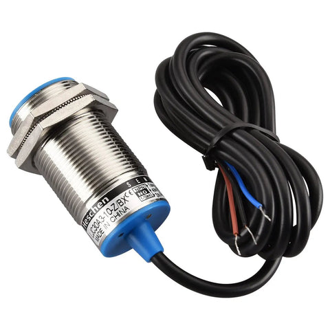 Capacitive Proximity Sensor Switch Shield Type LJC30A3 10 Z BX 30mm Mount with wires, metal body, and blue tip