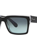 Inverness Rectangular Sunglasses Unisex RB2191 Dope Black On Transparent Frames With Blue Gradient Lenses 54 mm UV Protection