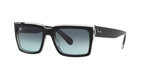 Inverness Rectangular Sunglasses Unisex RB2191 Dope Black On Transparent Frames With Blue Gradient Lenses 54 mm UV Protection
