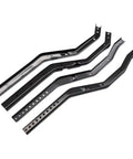 Beefed Up Heavy Duty Metal RC Car Chassis Frame Kit For SCX10 III Gladiator Wrangler 4 piece rails with black finish, adjustable wheelbase