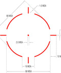 Reticle diagram of the MRO HD Red Dot Sight Built For Speed Target Acquisition With Sealed Mini Reflex Optic showing MOA details.