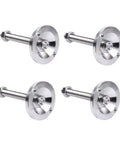 Rugged Heavy Duty Adjustable Leveling Feet M10x50mm Thread Set Of Four Quick Twist Lock for shop racks, stainless steel, sturdy design.