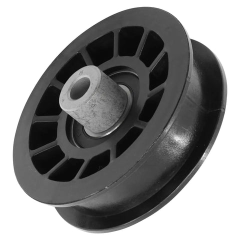 Top Tier Replacement Flat Idler Pulley For Husqvarna GTH26V48 Ls GTH2648 GTH2654 GTH27V52 Ls, black plastic construction, ideal for lawn tractor maintenance.
