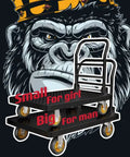 Heavy Duty Steel Platform Truck Built Tough Flat Cart Dolly With Wheel Brakes Hauls Heavy Gear Up To Two Thousand Pounds Swivels On A Dime For Quick Shop Floor Transfers against a gorilla graphic.