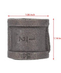 Single black malleable iron 1/2 inch pipe coupling from 10 Pack Black Malleable Iron Pipe Fittings One Half Inch Couplings For DIY