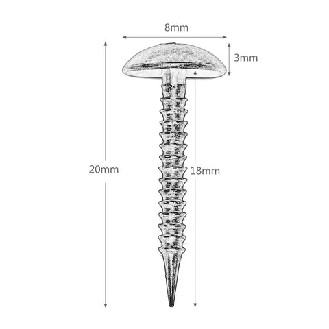 Kick Your Home Decor Up A Notch With These Legit Tough Vintage Silver Upholstery Nails 100 Piece Zinc Alloy Furniture Tacks detailed dimensions.