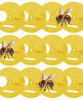 Beekeeping Entrance Gate Set for Nuc Boxes, 12 Pack Plastic Beehive Gates, yellow with bee illustration