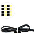 100 Pack Self Adhesive Cable Clips Black Wire Management Tackle Gnarly Power Cord Clutter Easy Peel And Stick Holders with black clips.
