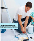 Man and child using Hassle Free Mini Wall Paint Roller With Dense Wool Cover For Seamless Door And Baseboard Trim Projects.