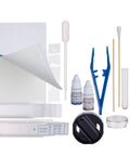 Slide preparation kit for Portable Student Microscope With Slide Preparation Kit, 40X-1000X Magnification, blue tweezers, and droppers