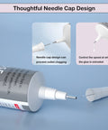 Close-up of the needle cap design on Clear Jewelry Glue For Rhinestones And Craft Projects, 50ml bottle, for precise application.