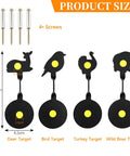 Dope Four Piece Steel Spinning Targets For BB Guns And Air Rifles Auto Reset Animal Silhouette Set with Deer Bird Turkey Boar