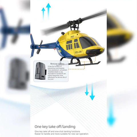 1/42 Scale Bell 206 RC Helicopter With 2.4G 4CH Flybarless Mini 3D Stunt Model Optical Flow Altitude Hold And 6-Axis Gyro