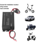600W MPPT Solar Charge Controller with step-up design, 12-50V input, shows installation steps and compatible vehicles