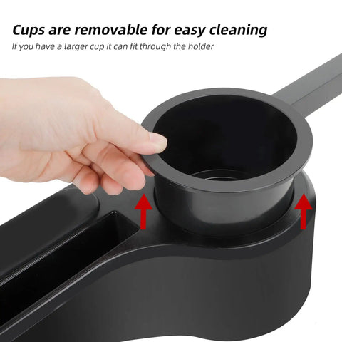 Hand removing cup from Golf Cart Armrest With Cup Holder And Rear Seat Rests For EZGO Club Car Yamaha, UV Resistant ABS