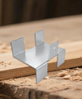 Four Piece No Drill Fence Brackets With Gravel Board Clips, metal anti rattle bracket on wooden surface for outdoor use