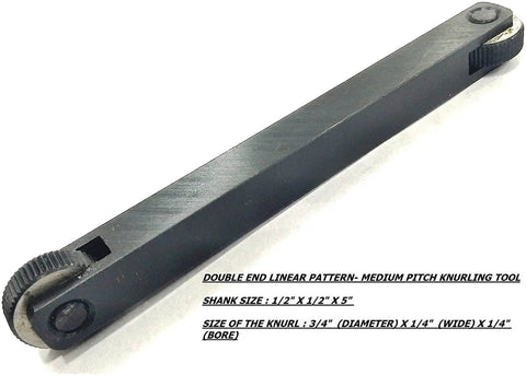 Lathe Knurling Tool Double End Wheel With Linear Pitch For Small And Medium Lathes, Medium Straight Knurl Pattern