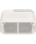 Fast Freeze Mini Countertop Ice Maker Features A Clear Viewing Lid While You Watch Crisp White Cubes Drop Right Out Compact Portable Cube Generator back view showing ventilation grilles and white housing.