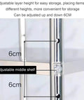 Top Grade Rust Proof Stainless Steel Shelving System With Four Tier Heavy Duty Storage Rack, adjustable middle shelf detail.
