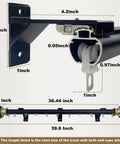Ultra Smooth No Jam Silent Wall Mounted Curtain Track System With Aluminum Sliding Rails And Heavy Duty Roman Rod Modern Room Divider For Living Room And Bedroom Black Seven Point Two Feet, 39.6 inch track