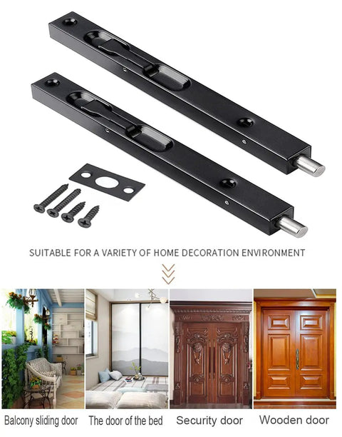 Solid As A Rock 8 Inch Concealed Door Bolt Stainless Steel Lock With Brushed Finish Reversible Flush Mount For Interior Doors Keep Your Space Locked Down Tight Today