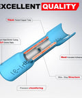 Diagram showing Heat Shrink Butt Connector Kit 22-10 AWG components with thick copper tube and adhesive lining.