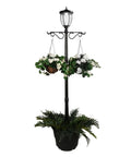 84 Inch Solar Powered Led Lamp Post With 18.5 Inch Planter No Wiring Needed Outdoor Garden Light 40 Lumen Decorative Hanging Arms