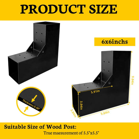 2 Pack L Shaped Pergola Bracket Kits For 4x4 Lumber Woodworking DIY Gazebo Patio Projects Heavy Duty Hardware Included 2 Way Brackets For Pergolas Gazebos Log Cabins And Outdoor Structures