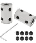 2 Pack 6mm To 6.35mm Bore Rigid Shaft Coupler With Set Screws 14mm Diameter 22mm Length Carbon Steel Galvanized