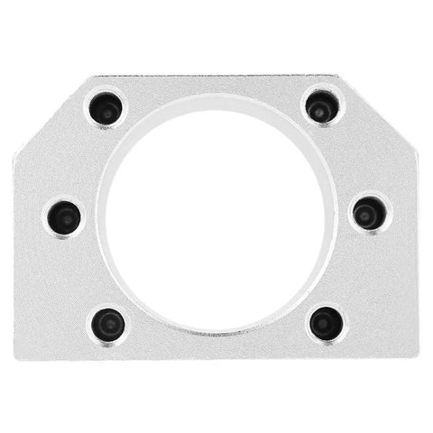 Front view of rugged aluminum ball screw nut housing seat mount bracket for SFU2005 SFU2010 CNC projects with polished finish.