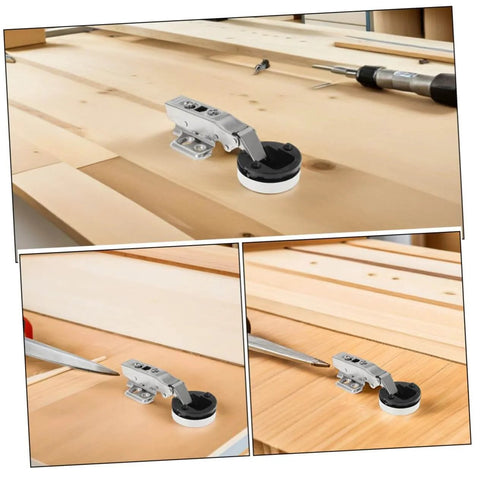 Three Pack Hydraulic Damping Cabinet Hinges With Soft Close For Kitchen And Shower Cabinets Heavy Duty Glass Door Displays Smooth Quiet Operation And Easy Installation By Lurrose, shown installed on wooden panel.