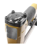 Close-up of the Compact Pneumatic Decorative Stapler And 23 Gauge Air Pin Nailer showcasing the top and adjustable depth control.