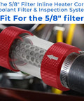 Five Eighth Inch Universal Inline Heater Core Coolant Filter Red For Your Auto Keep Your Ride Running Smooth By Filtering Debris